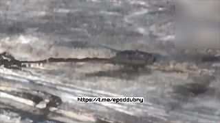 Lacné ruské kamikadze drony vs. moderný nemecký tank Leopard 2A6