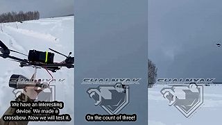 Dron ktorý dokáže vystrelovať sieť