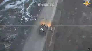 Ukrajinská húfnica v pohybe vs dron ZALA Lancet