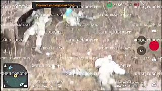 Zničenie dvoch ukro pešiakov dronom FPV.