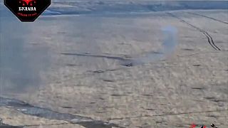 Kolóna zničený za pomoci dronov