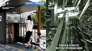 Podzemné japonské parkovisko pre bicykle