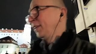 Martin Daňo na protestoch.