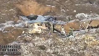 Zničený tank Leopard 2A6 pri obci Robotyne