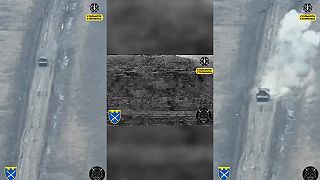 Ruské BMP-4 zasiahnuté dronom