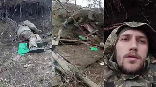 Štyria ex ukro vojaci ležia v ukrolesíku a čakajú na odvoz do márnice