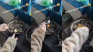 Ukrajinka varí na novom sporáku