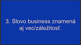 Online kurz Business English: preklad a významy slova business