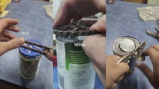 Rôzne typy vintage otváračov na konzervy