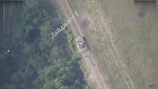 Bojové vozidlo Bradley zničené FPV dronmi