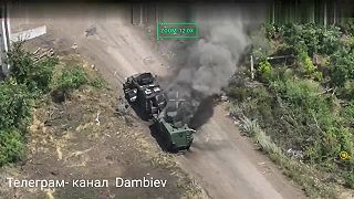 Kanadské obrnené vozidlo Roshel Senator vs ruský FPV dron