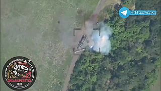 Mínus 2S22 Bohdana po zásahu dronom Lancet #2