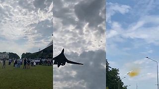 Nízky prelet v podaní bombardéra Tu-160 „Biela labuť”