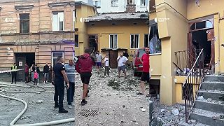 Zasah ruskej rakety do obývanej oblasti Lviv