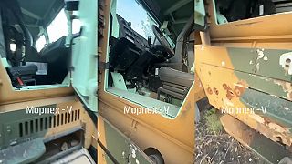 Ruský vojak si natáča ukoristené turecké MRAP vozidlo BMC Kirpi