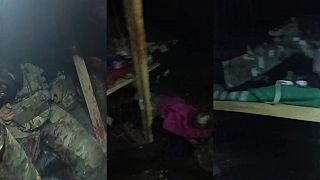 Telá Ukrajinských vojakov v bunkri