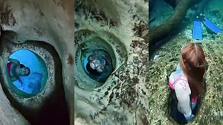 Extrémny Freediving: Priechod úzkymi podmorskými tunelmi