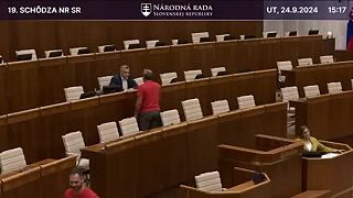 Konflikt Andreja Danka vs strany OĽANO v parlamente. Červené tričká