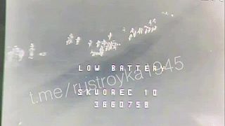 Stádo utekajúcich ukrajinských náckov zasiahol dron