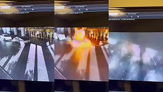 Okamžik, kdy Cybertruck exploduje před Trumpovým hotelem v Las Vegas