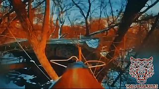 Mínus 2S7 Pion po zásahu ruským FPV dronom