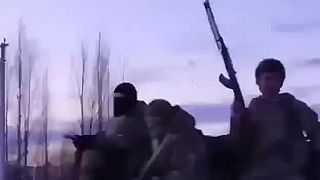 Teroristami vtyzdobený ruský tank