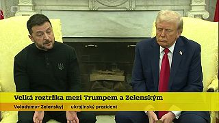 Tiskový brífink a roztržka mezi Donaldem Trumpem a Volodymyrem Zelenským v Bílém