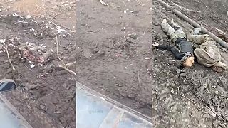 Ruský vojak nám natočil kopy mŕtvol ukro náckov popri ceste