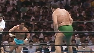 André the Giant (224 cm, 250 kg) vs. japonskí wrestleri (1985)