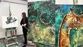 A takto ja maľujem dve žirafy!