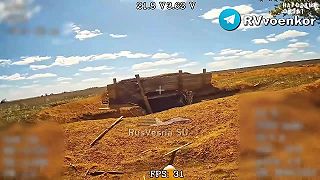 Prílet Ruského dronu na Ukrajinskú pozíciu