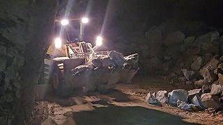 Ťažba magnezitu za plnej prevádzky. SMZ Jelšava. Štôlňa Barbora
