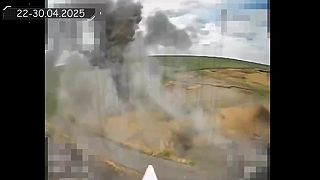 Odpálenie ruského zásobovacieho mostu dronom