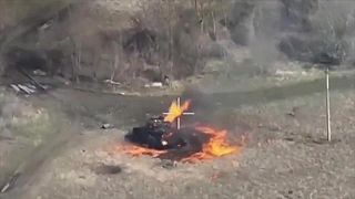 T-80ka vyhorela do tla