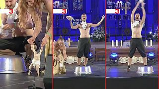 Polonahí progresívni umelci tancujú so surovými kurčatami v plienkach