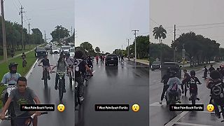 Na Floride blokovali cestu desiatky cyklistov, vodič čierneho SUV to vyriešil