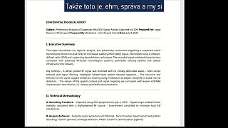 Predbežná analýza podozrivej aktivity signálu MAE/V2K