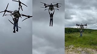 video Chlap chcel vyskúšať nosnosť svojho nového poľnohospodárskeho dronu