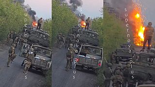 Okupantská vojenská kolóna čaká na ďalšie drony