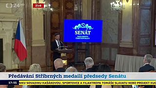 Jiří Mádl na slávnostnom odovzdávaní Strieborných medailí predsedu Senátu