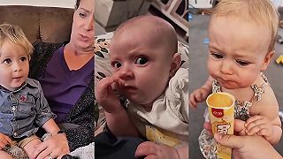 video Keď deti vystrúhajú nejakú zábavnú grimasu