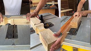 video Výroba ozdobných drevených nôh k stolu iba pomocou stolovej píly