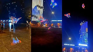 video Opäť niečo nové z Číny, veľký lietajúci LED motýľ na diaľkové ovládanie