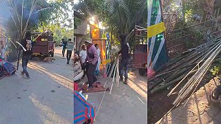 video Radžeš strieľa z podomácky vyrobenej bambusovej bazuky