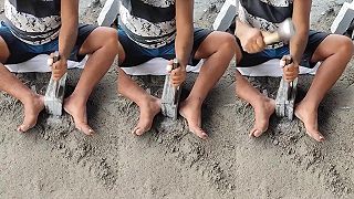 video Skúsený kamenár vyrába kamenný obklad