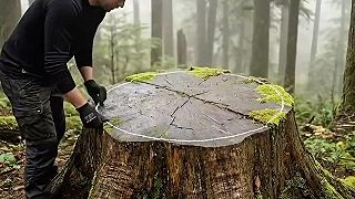 video Tajný príbytok pod pňom veľkého stromu?