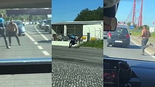 video Muži zákona si trošku zabehali, na rýchlostnej ceste pobehoval polonahý muž