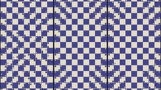 video Biele a modré guličky v bielych a modrých štvorčekoch (optická ilúzia)