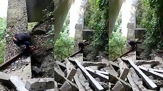 video Čo sa stane, keď zhodím tento nosník? (adept na DARWINOVU CENU)