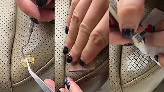 video Profesionálna oprava diery po cigarete v sedadle auta